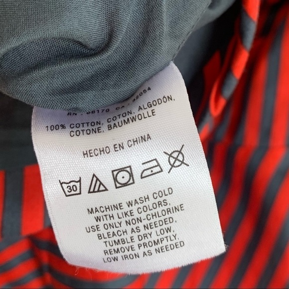 Anthropologie Odille striped cross over halter peplum top red 4 small - Picture 2 of 5